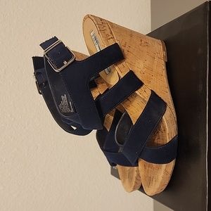 I•N•C Landor Indigo Blue wedge sandals size8